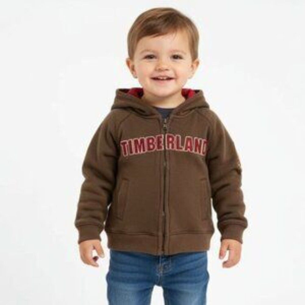 Timberland Brown Long Sleeve Zip Up Hoody Jacket 3T